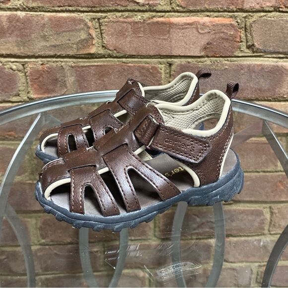 Carter’s Brown Fisherman Shoes Size 7 - Picture 3 of 9